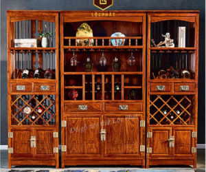 Tủ rượu gỗ cao cấp trang trí phòng khách tu008