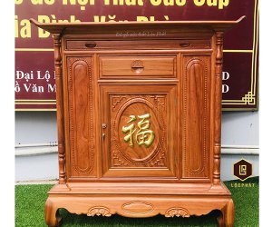 Tủ thờ chữ Phúc nét đẹp bình dị cho không gian thờ cúng của gia đình Việt